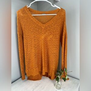 Charlotte Russe V-Neck Orange Sweater